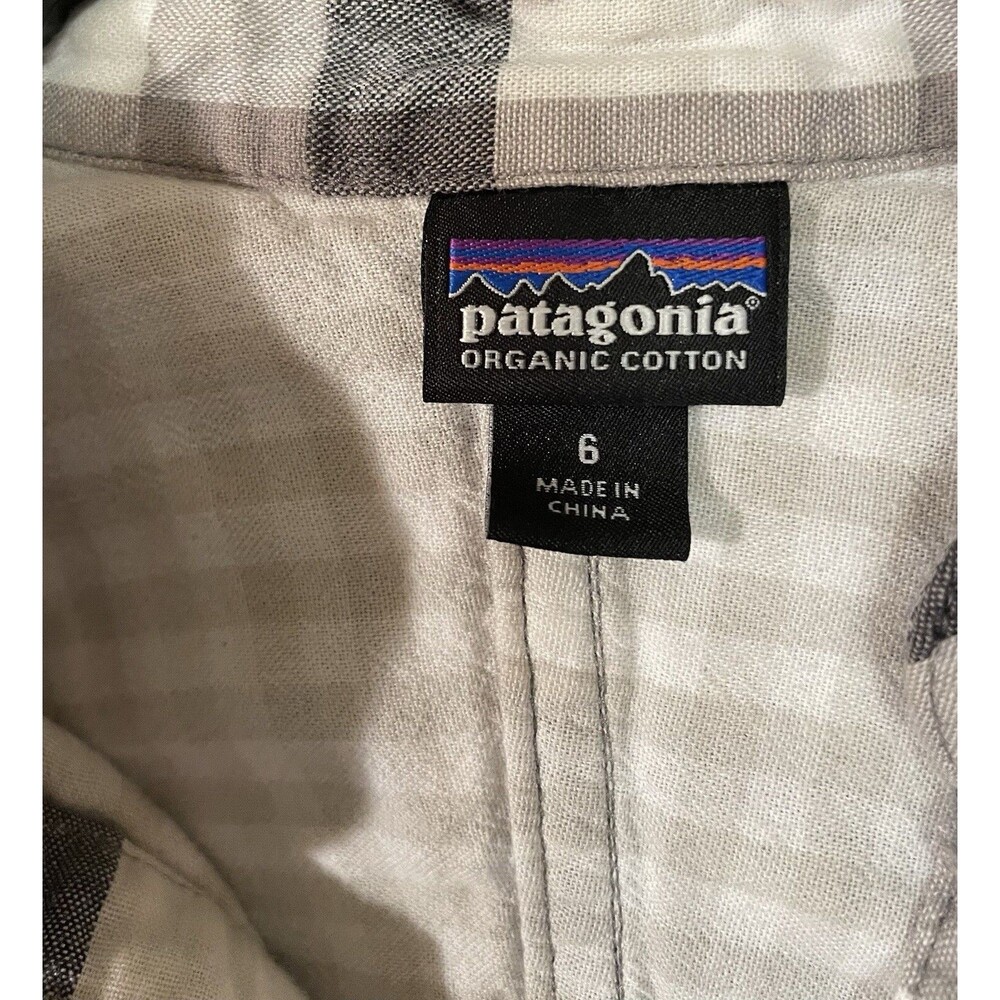 Patagonia Shirt Women’s Size 6 Black And White Checked Lined Organic Cotton L S - Picture 5 of 10
